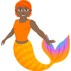 Come Sirena: carnagione abbastanza scura emoji appare su Joypixels.