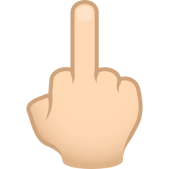 Wie Mittelfinger: helle Hautfarbe Emoji auf Joypixels aussieht.