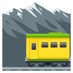 How Mountain Railway emoji looks on Joypixels.