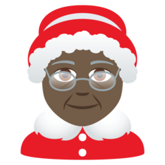 How Mrs. Claus: Dark Skin Tone emoji looks on Joypixels.