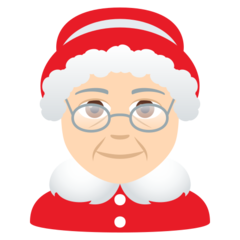 How Mrs. Claus: Light Skin Tone emoji looks on Joypixels.