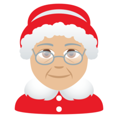 How Mrs. Claus: Medium-Light Skin Tone emoji looks on Joypixels.