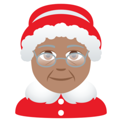 Cómo se ve el emoji Mamá Noel: tono de piel medio en Joypixels.