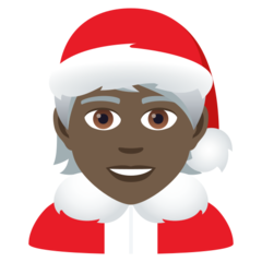 How Mx Claus: Dark Skin Tone emoji looks on Joypixels.