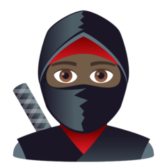 Jak wygląda emoji Ninja: karnacja ciemna w Joypixels.