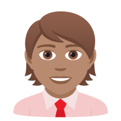 A quoi ressemblent les emoji Employé de bureau (tous genres): peau légèrement mate sur Joypixels.