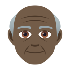 How Old Man: Dark Skin Tone emoji looks on Joypixels.