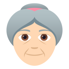 How Old Woman: Light Skin Tone emoji looks on Joypixels.