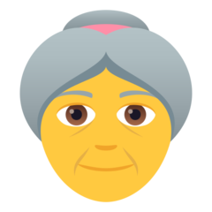 How Old Woman emoji looks on Joypixels.