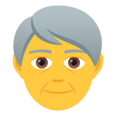 Bagaimana Lanjut usia emoji terlihat di Joypixels.