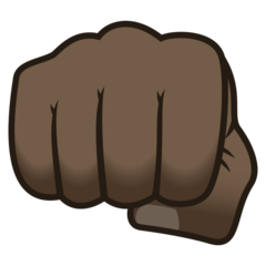 How Oncoming Fist: Dark Skin Tone emoji looks on Joypixels.