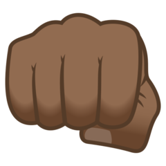 How Oncoming Fist: Medium-Dark Skin Tone emoji looks on Joypixels.