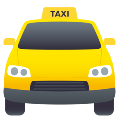 How Oncoming Taxi emoji looks on Joypixels.