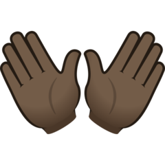 How Open Hands: Dark Skin Tone emoji looks on Joypixels.