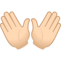 How Open Hands: Light Skin Tone emoji looks on Joypixels.