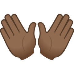 How Open Hands: Medium-Dark Skin Tone emoji looks on Joypixels.