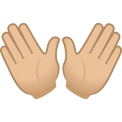 How Open Hands: Medium-Light Skin Tone emoji looks on Joypixels.