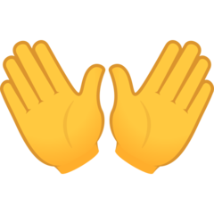 How Open Hands emoji looks on Joypixels.