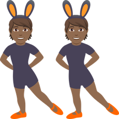 A quoi ressemblent les emoji Personnes avec des oreilles de lapin : peau mate sur Joypixels.