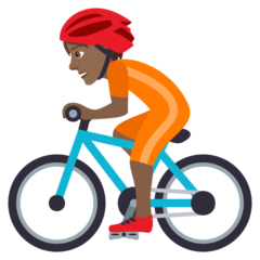 How Person Biking: Medium-Dark Skin Tone emoji looks on Joypixels.