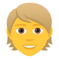 Hvordan Person: blond emoji ser ut på Joypixels.