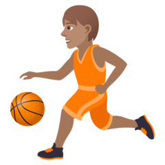 Como o emoji do Pessoa jogando basquete: pele morena é exibido no Joypixels.