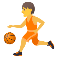 Como o emoji do Pessoa jogando basquete é exibido no Joypixels.