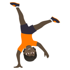 How Person Cartwheeling: Dark Skin Tone emoji looks on Joypixels.