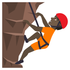 How Person Climbing: Dark Skin Tone emoji looks on Joypixels.