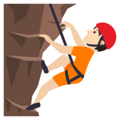 How Person Climbing: Light Skin Tone emoji looks on Joypixels.