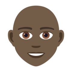 How Person: Dark Skin Tone, Bald emoji looks on Joypixels.