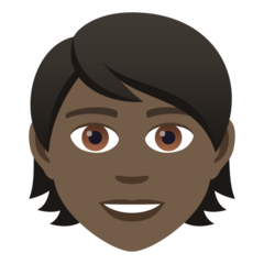 How Person: Dark Skin Tone emoji looks on Joypixels.