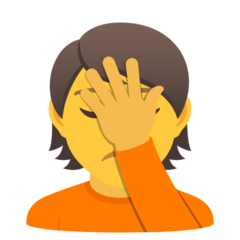 How Person Facepalming emoji looks on Joypixels.