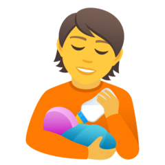 Como o emoji do Pessoa alimentando bebê é exibido no Joypixels.