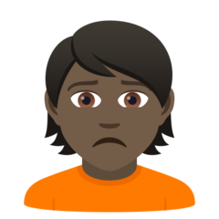 How Person Frowning: Dark Skin Tone emoji looks on Joypixels.