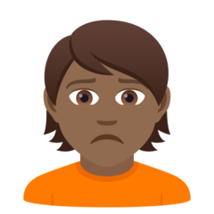 How Person Frowning: Medium-Dark Skin Tone emoji looks on Joypixels.