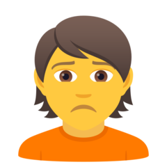 How Person Frowning emoji looks on Joypixels.