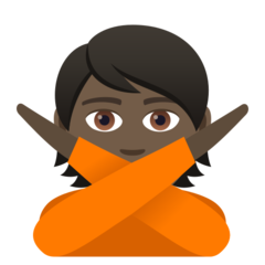 How Person Gesturing NO: Dark Skin Tone emoji looks on Joypixels.