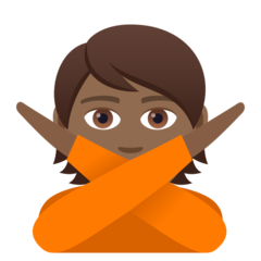 How Person Gesturing NO: Medium-Dark Skin Tone emoji looks on Joypixels.