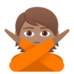 How Person Gesturing NO: Medium Skin Tone emoji looks on Joypixels.