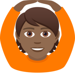 How Person Gesturing OK: Medium-Dark Skin Tone emoji looks on Joypixels.