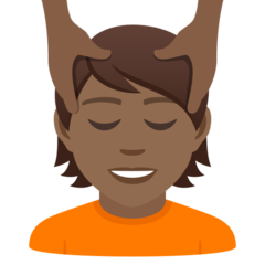 How Person Getting Massage: Medium-Dark Skin Tone emoji looks on Joypixels.