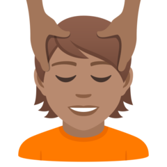 How Person Getting Massage: Medium Skin Tone emoji looks on Joypixels.