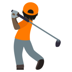 Hoe Golfer: donkere huidskleur emoji eruit ziet op Joypixels.