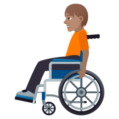 How Person in Manual Wheelchair: Medium Skin Tone emoji looks on Joypixels.