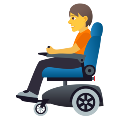 How Person in Motorized Wheelchair emoji looks on Joypixels.