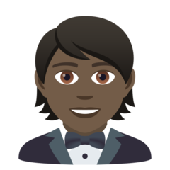 How Person in Tuxedo: Dark Skin Tone emoji looks on Joypixels.