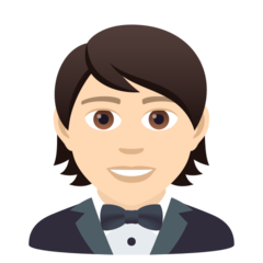 How Person in Tuxedo: Light Skin Tone emoji looks on Joypixels.