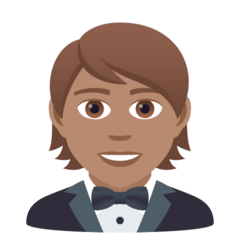 How Person in Tuxedo: Medium Skin Tone emoji looks on Joypixels.