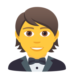 How Person in Tuxedo emoji looks on Joypixels.